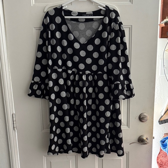 Tops - Polka Dot babydoll wear as top or dress  pop comes just above knee